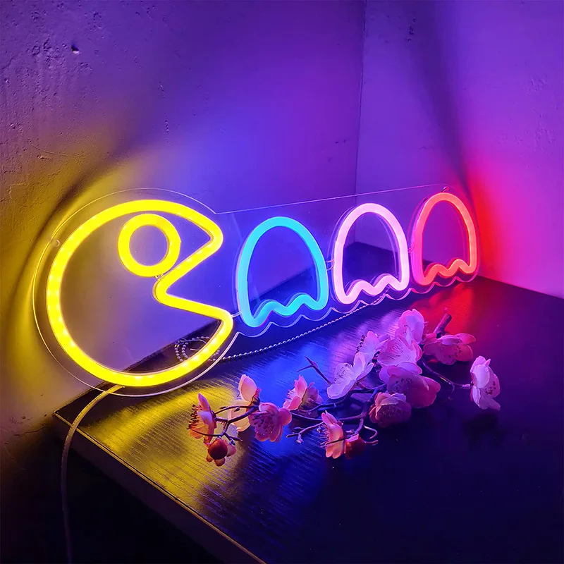 Luzes decorativas do jogo do néon, sinal do ícone, controle do jogo do PS4,  boas vibrações, jogo do cogumelo, suspensão da parede, barra, decoração  Home - AliExpress