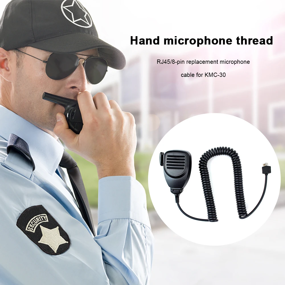 8 Pin Microphone Cable Easy To Install Mic Cable Cord Heavy Duty Coiled Walkie Talkie Parts for KMC-30 for Kenwood KMC-32 KMC-35