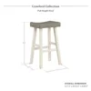 3-Piece Kitchen Island Table with 3 Saddle Bar Stools Wood Dining Set Breakfast Nook White/Coffee Color 6