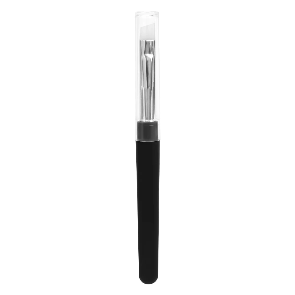 Brocha de maquillaje portátil multifunción corta con tapa, brocha profesional natural para base, polvos, contornos, difuminado y sombras de ojos