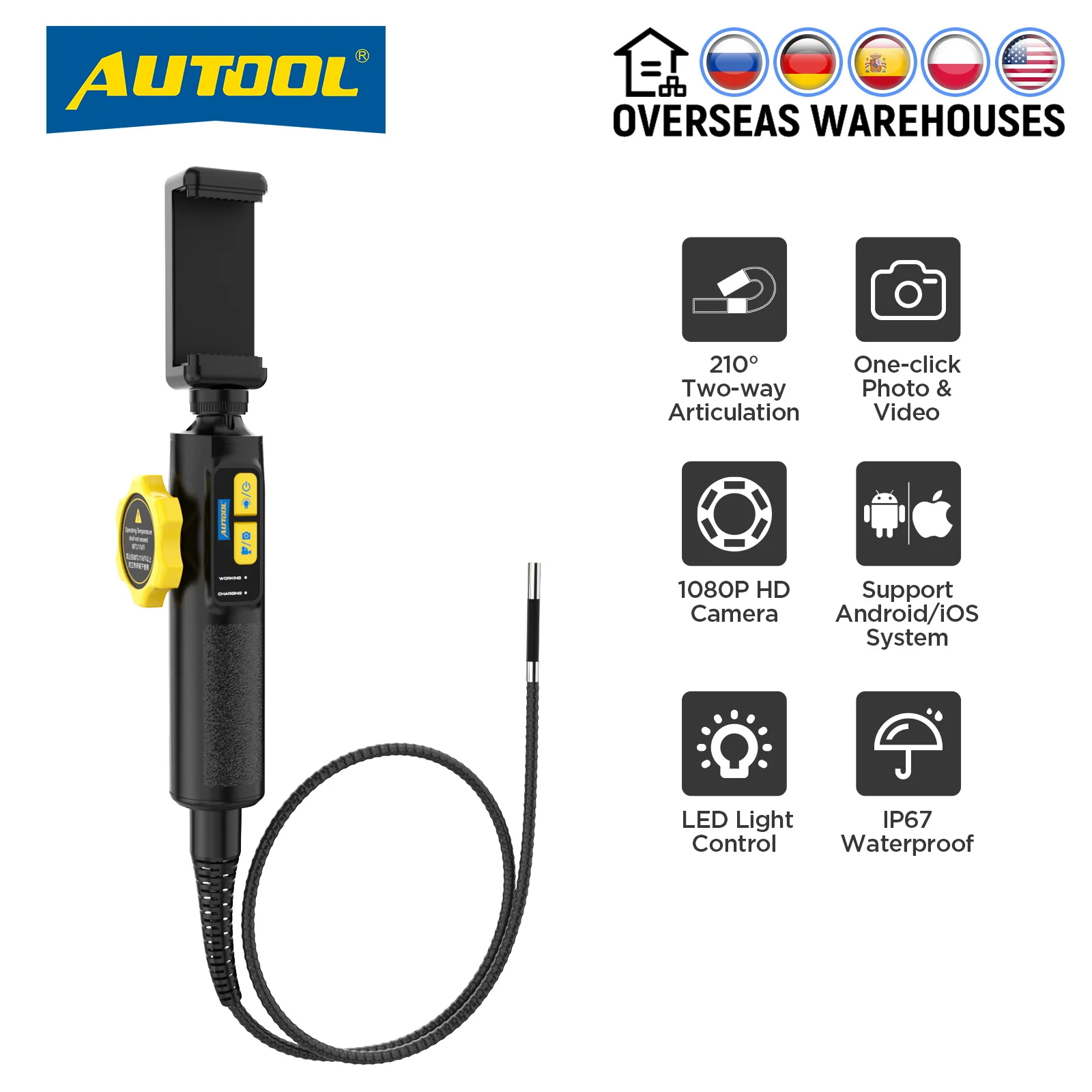 AUTOOL-SVB302-Car-Endoscope-1080HD-210-Multilingual-LED-Light-Autofocus ...