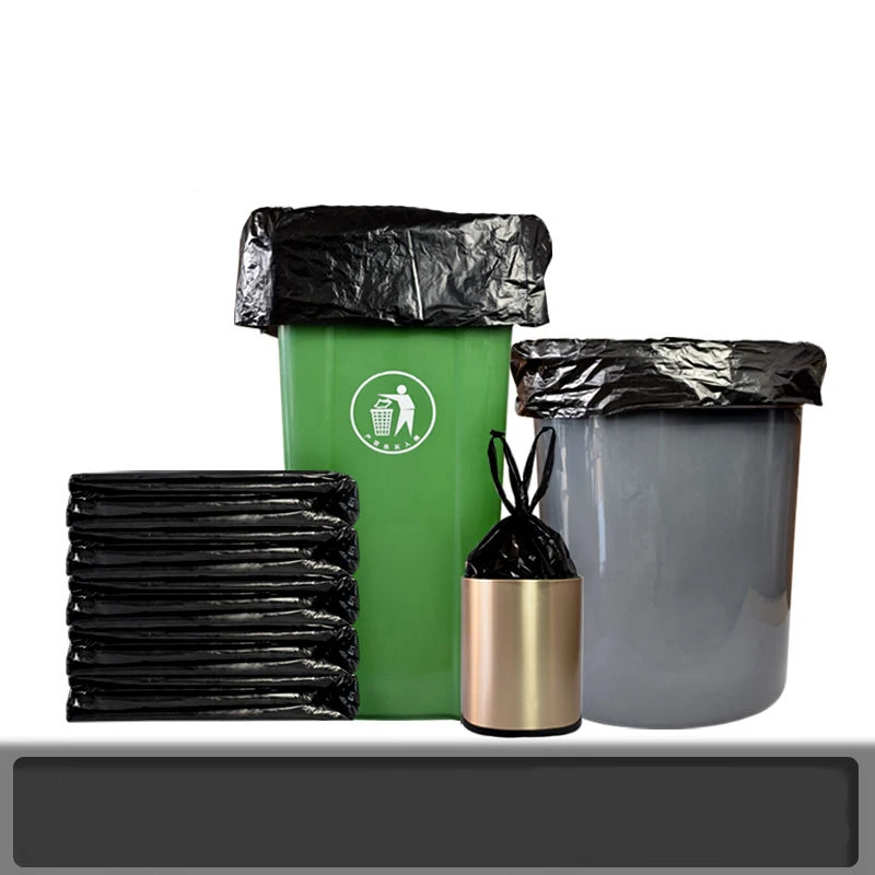 50pcs Big Garbage Bags Disposable Big Trash Bags Black Heavy Duty Liners  Strong Thick Rubbish Bags Bin Liners Outdoor