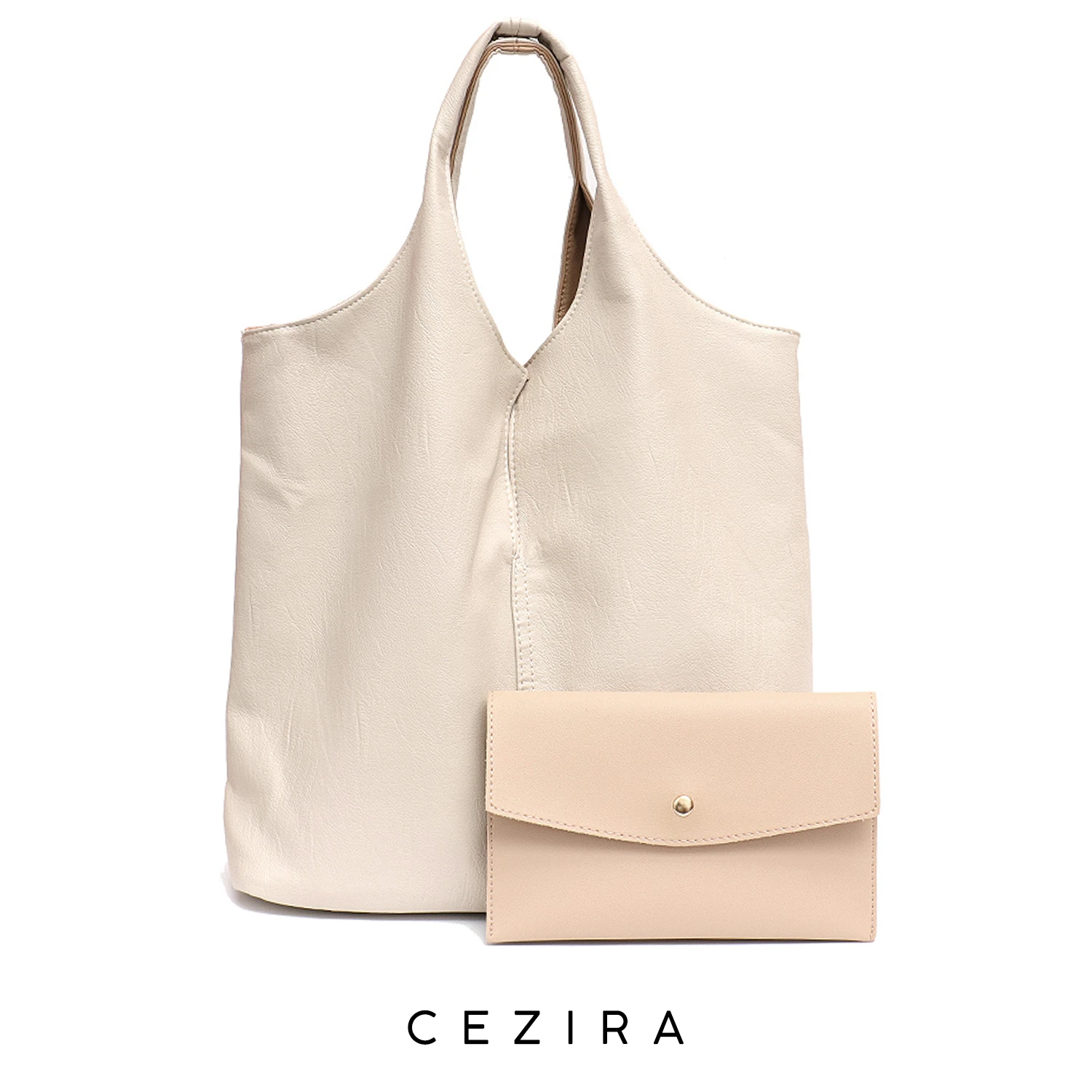 women's bags for work CEZIRA Fashion Individual Design Shoulder Bag For Women Vegan Leather Tote Two Colors Reversible Ladies PU Hobo Coin Purse Femal card wallet