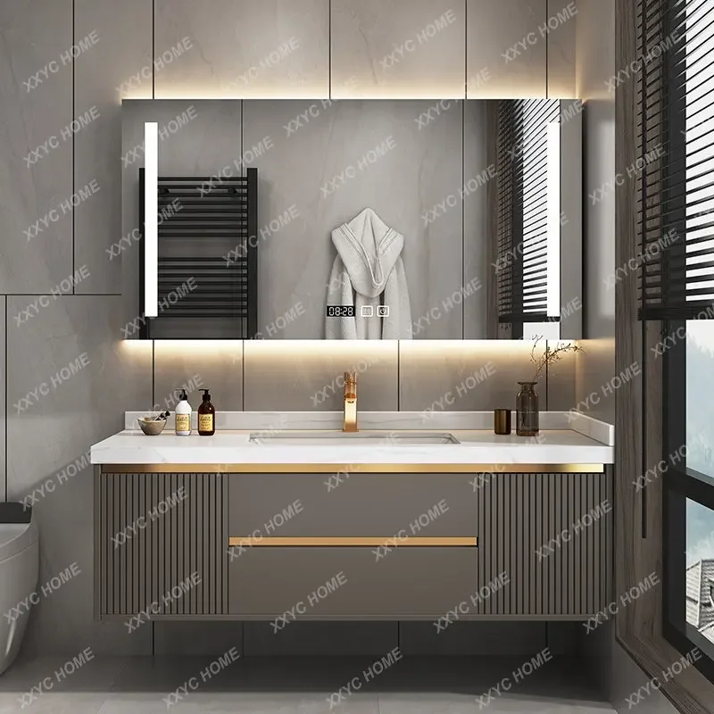 Bathroom Cabinet Combination Modern Minimalist Bathroom Cabinet Customization Washstand Intelligence