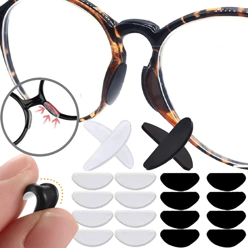 40PCS Adhesive Eye Glasses Nose Pads D Shape Anti-Slip Soft Silicone Nose Pads Glasses Eyeglasses Eyewear Nose Pad Kit