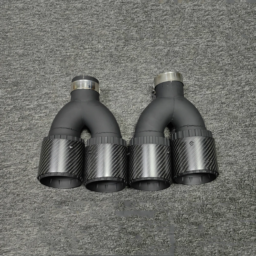 

Одна пара, правый и левый 3-слойный наконечник глушителя, насадки для выхлопной трубы, Y-образные Двойные выходные хвосты, горло для выхлопной трубы Akrapovic/Remus