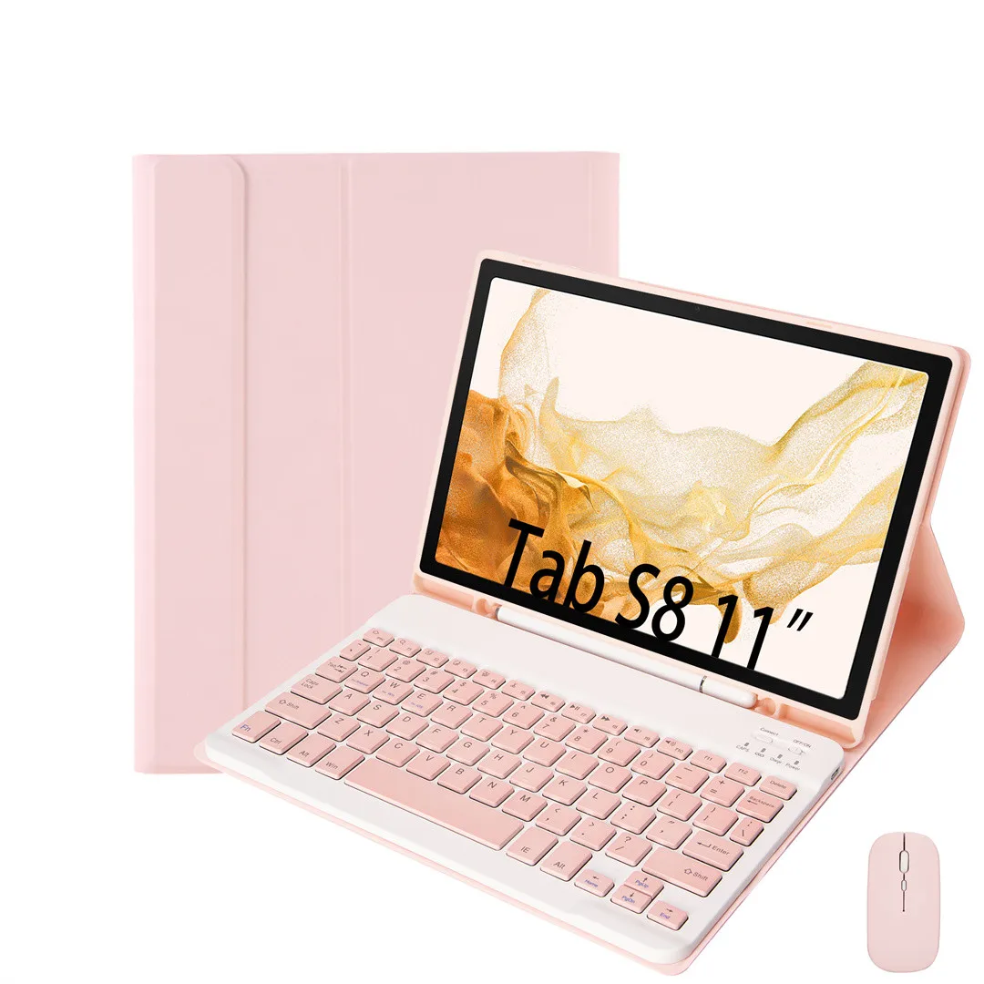 

11-дюймовый чехол с клавиатурой для Samsung Galaxy Tab S7 S8, умный кожаный чехол с магнитной застежкой для планшета SM X700 X706 T870 T875, чехол с карманом для ручки