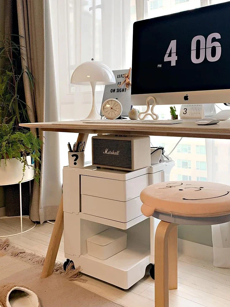 Creative Cart Storage Bedside Table Rotary Storage Cabinetins Replica Mobile Studio Multi-Layer Cabinet Multi-Function