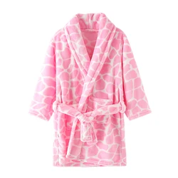 Cozy Children's Flannel Pajamas - Warm Kids Bathrobe & Sleepwear - 16T (Pink stone)
