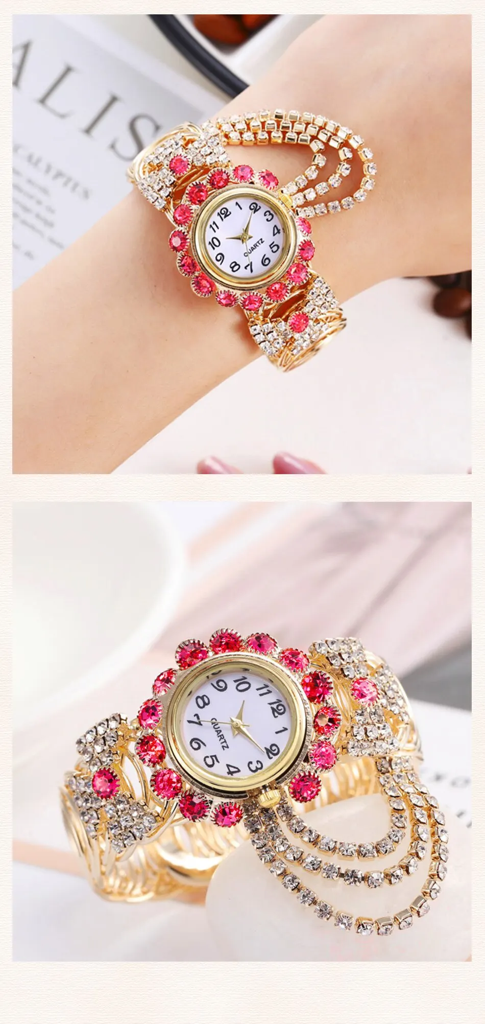 S4f0e13b22eff4cf69347fdf3ef3d22efn Luxury Women Bracelet Quartz Watches For Women Magnetic Watch Ladies Sports Dress Pink Dial Wrist Watch Clock Relogio Mallzona