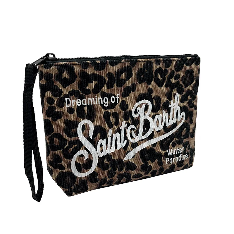 SAINT BARTH autumn and winter new handbag women's Clutch Bag leopard print canvas diving handbag 3