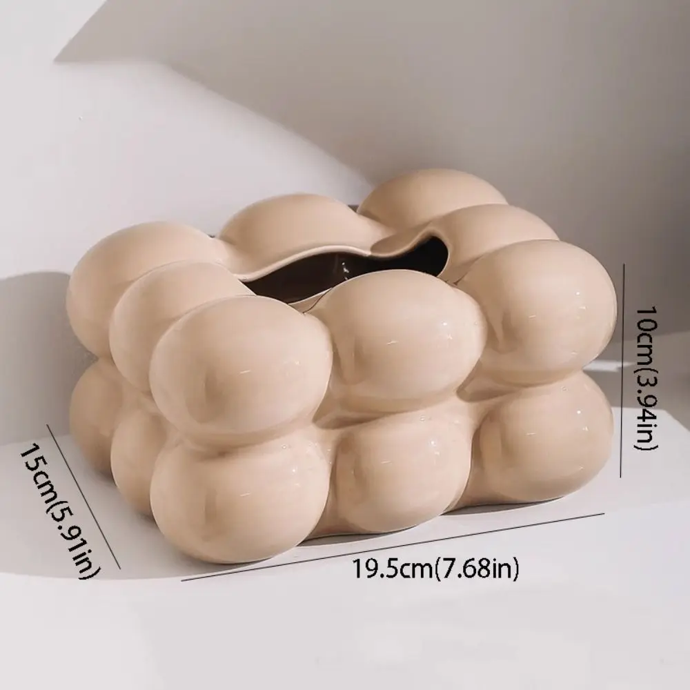 Nordic Style Tissue Box Cover Marshmallow Shape Modern Design Napkin Holder Refill Type Decorative Tissue Holder Kitchen