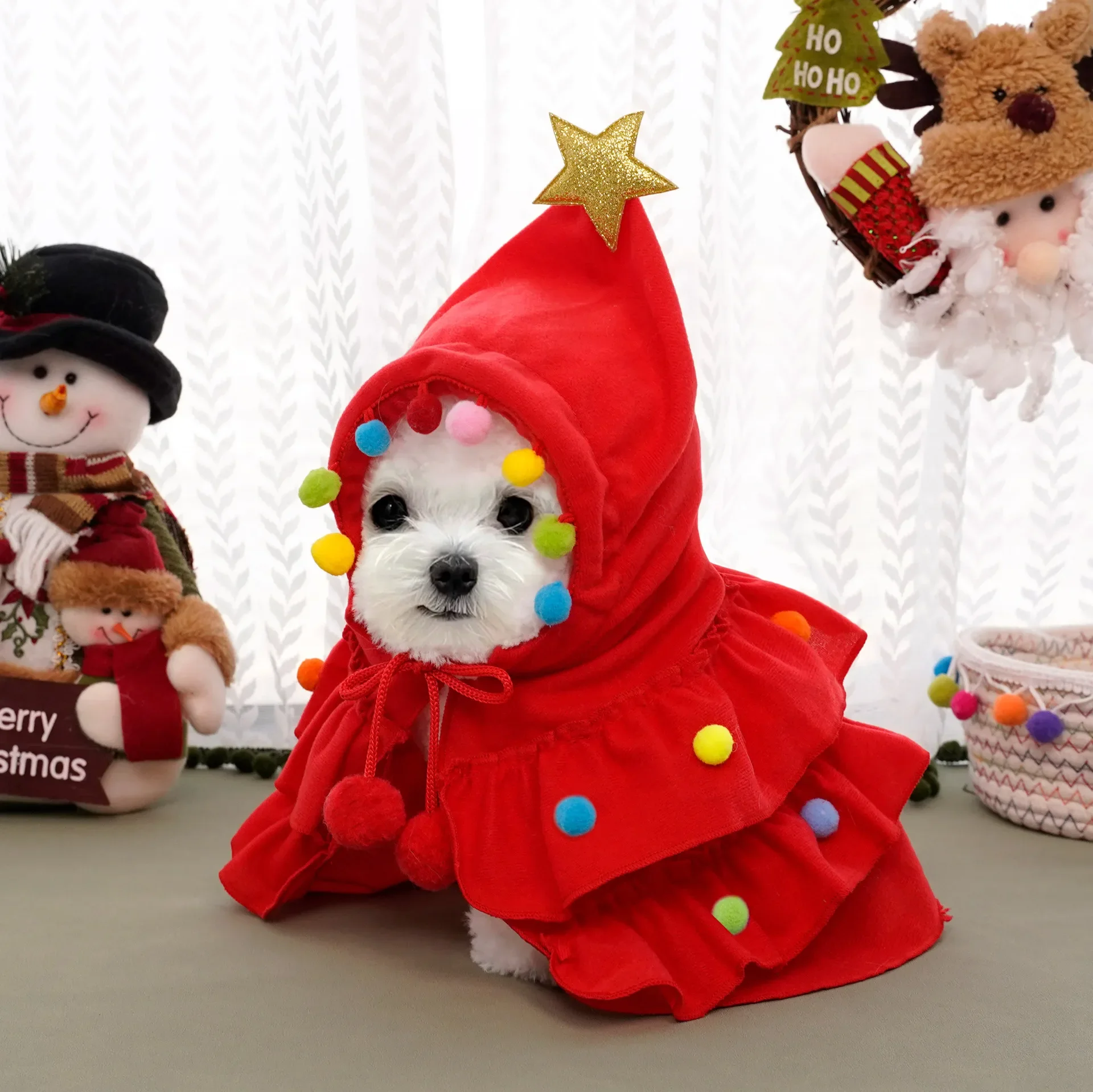 Christmas Pet Clothes Two Color Cloak Pet Fun Cloak Dog Cat Transformation Holiday Atmosphere Supplies Bulldog Pug Costumes