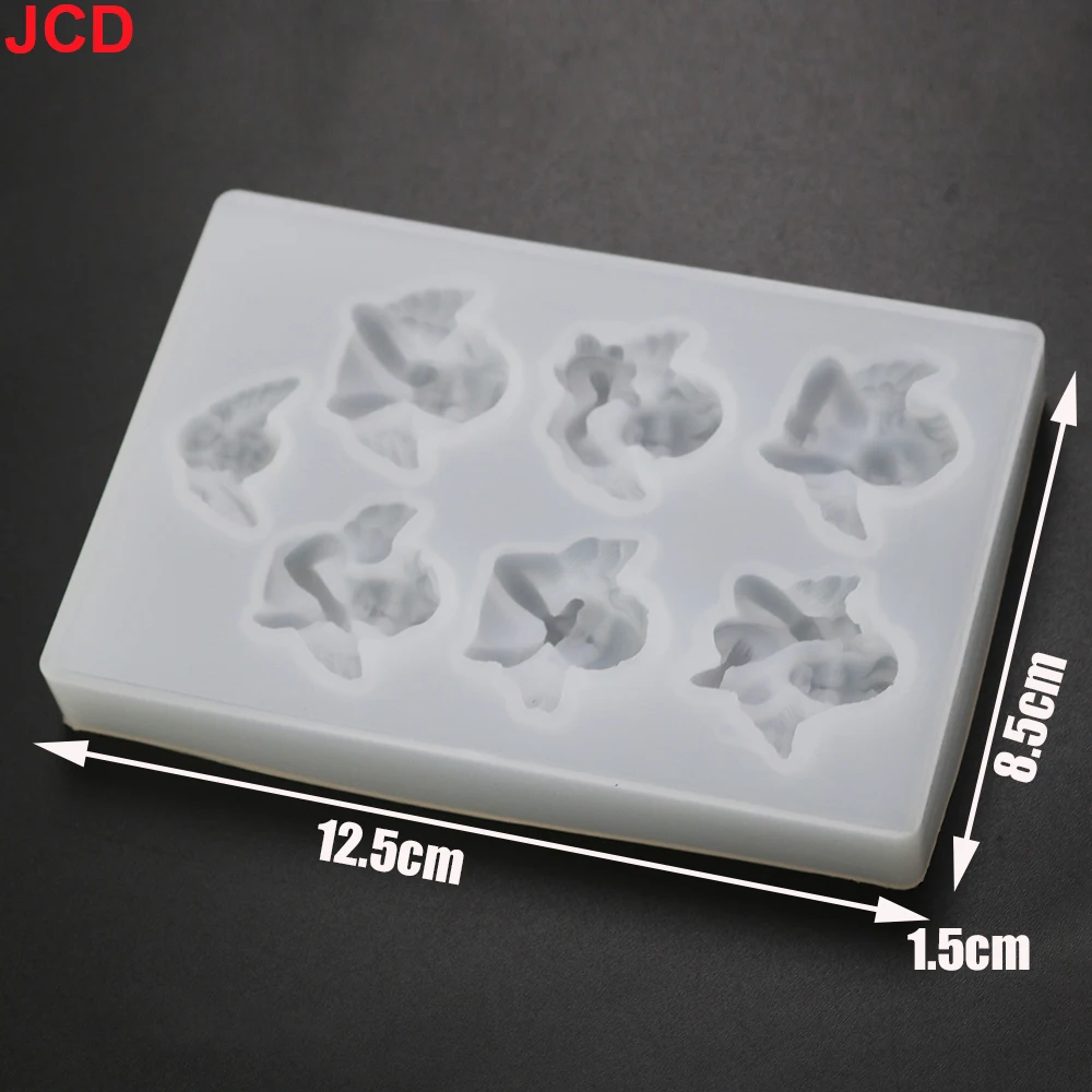 JCD 송진 작은 천사 모양 실리콘 몰드, DIY 클레이 UV 에폭시 송진, 펜던트 보석 도구, 드롭 배송, 1 개