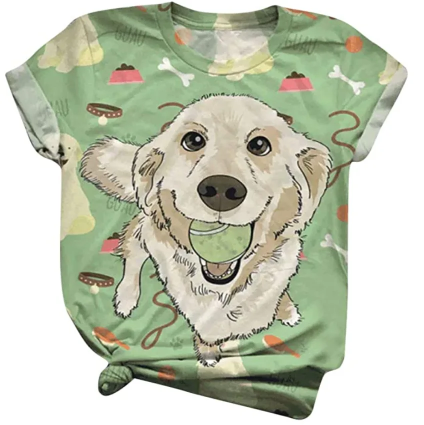 T-shirt imprimé hibou 3D pour femme, surdimensionné, décontracté, à manches courtes, motif chat, motif animal, Kawaii801_voghion.com