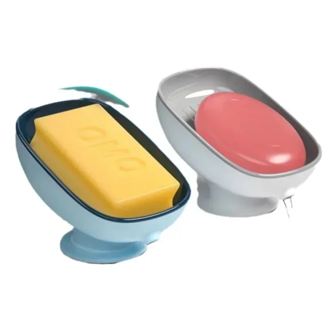 Portasapone a ventosa con acqua di scarico per portasapone da bagno Porta spugna Kithcen Contenitore per sapone Forniture per il bagno 6