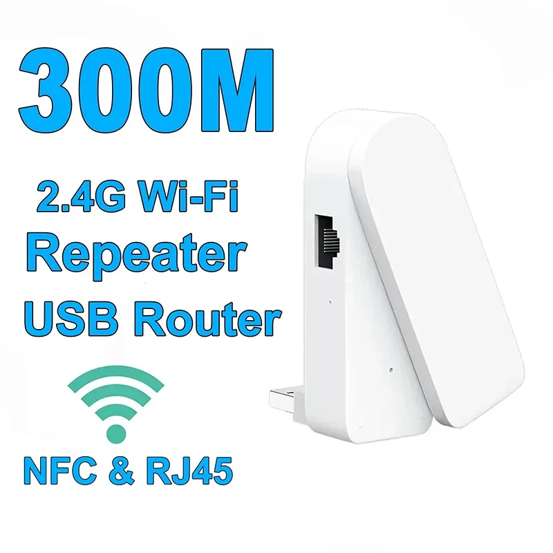 30Mbps USB Wireless Wifi Repeater With Rj45 Network Port 2.4g Wifi Range Extender Wi-fi Signal Amplifier Nfc For Home Office
