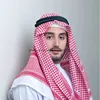 Cos Men's Turban Keffiyeh 140cm*140cm Arab Men's Red Plaid Head Scarf Hat Turban And Head Circle Muslim Headband Dubai Turban