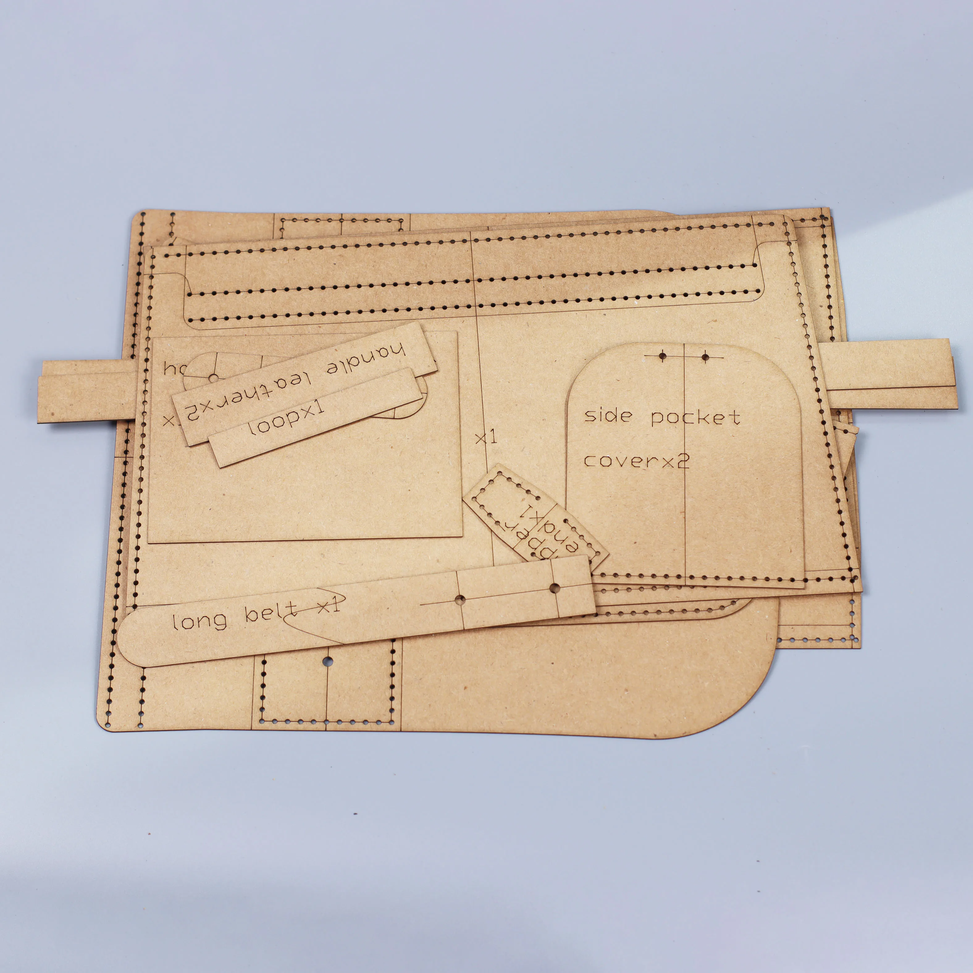 Shoulder bag pattern leather template 26x18x13cm