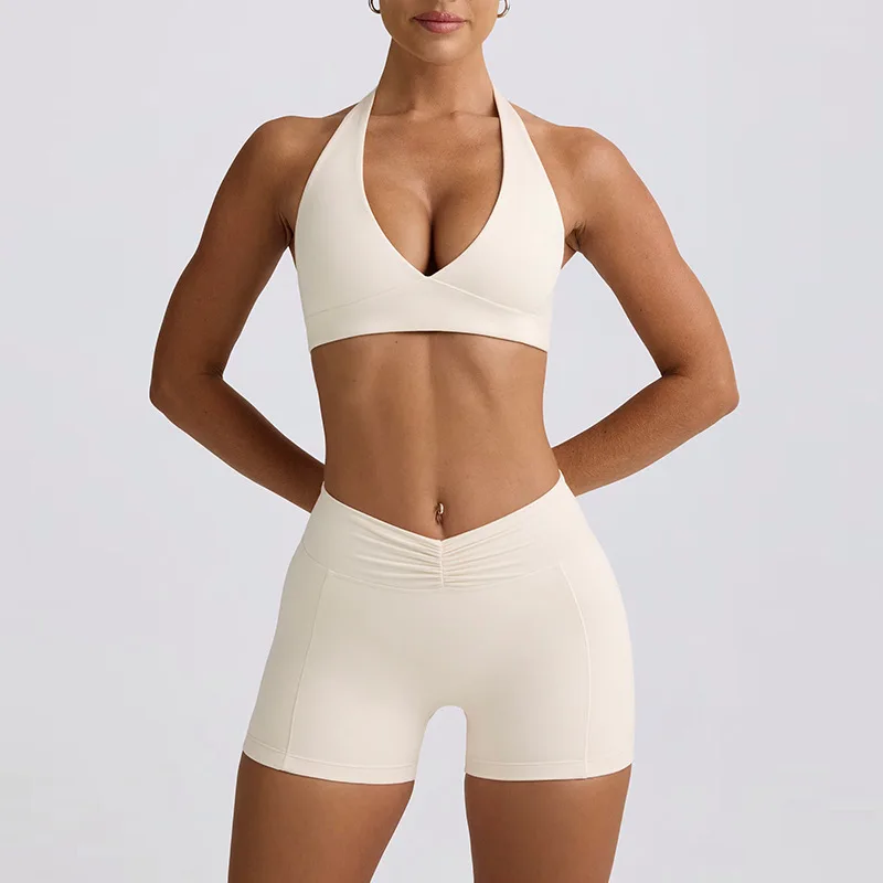 white shorts set