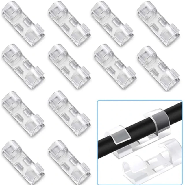 5/20PCS Self Stick Wire Organizer Line Cable Buckle Clips Clamp Table Wall  Fixer Fastener Holder on Data Telephone Line Winder