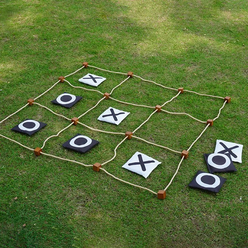 Giant Tic -Tac -Toe Outdoor Game Instant Setup, No Assembly Bean-Bag Toss Games Set,Giant -Yard Games For Adults 2