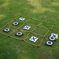 Giant Tic -Tac -Toe Outdoor Game Instant Setup, No Assembly Bean-Bag Toss Games Set,Giant -Yard Games For Adults 2