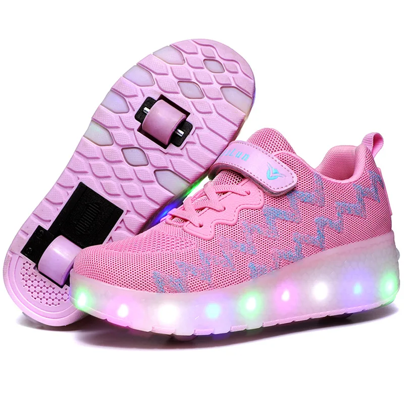 Roller Skate Shoes Kids 4 Wheels Spring Fashion Casual Sports Sneaker Boys Girls Toys Gift