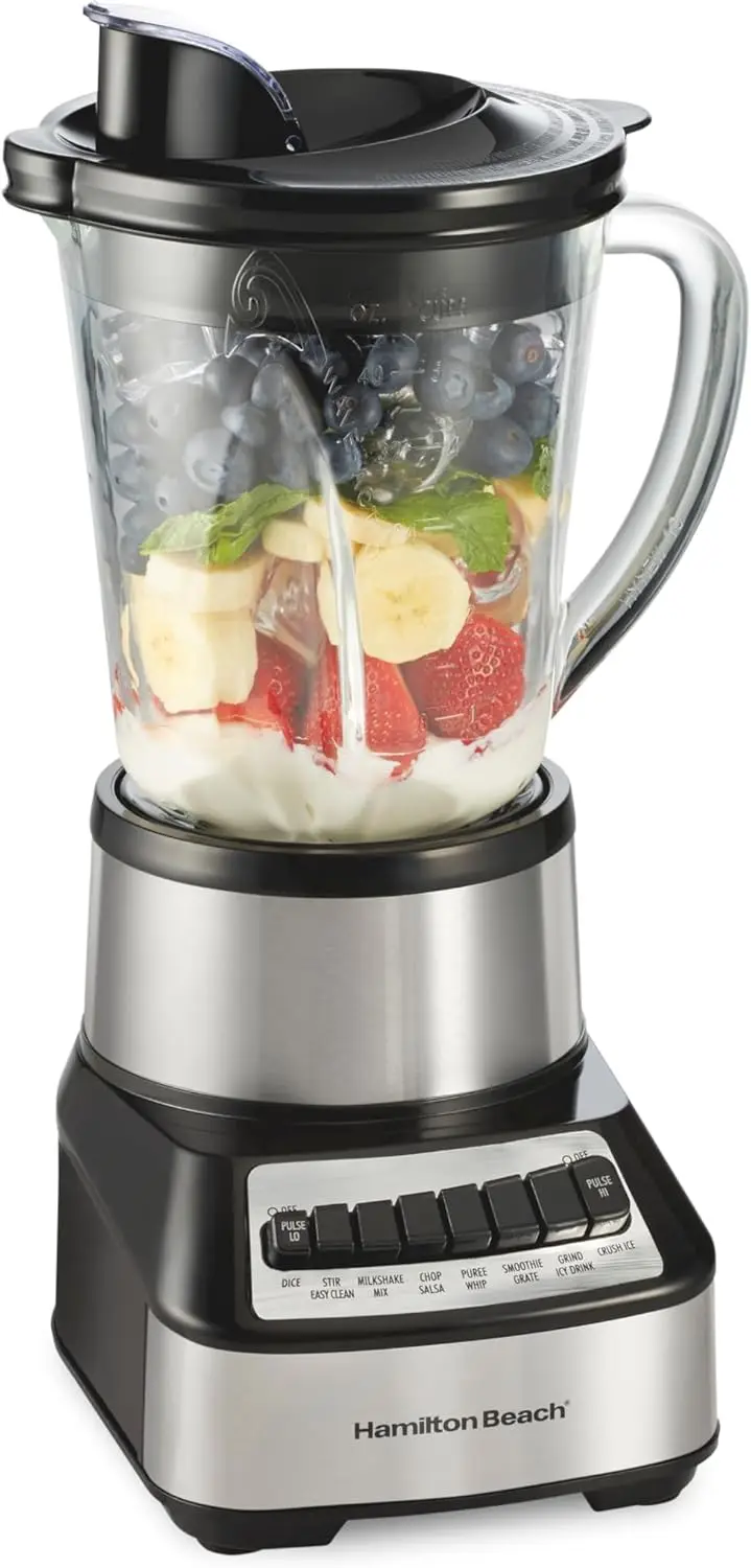 Wave Crusher Blender For Smoothies With 40 Oz Glass Jar and 14 Functions, Ice Sabre Blades & 700 Watts for Consistently