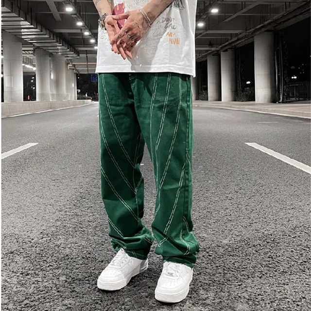 Green baggy jeans mens Clearance