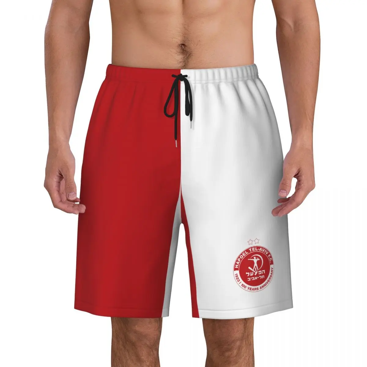 

Hapoel Tel Aviv Mens Shorts Swim Trunk Beach Pant Quick Dry Shorts Drawstring Elastic Waist with Pockets
