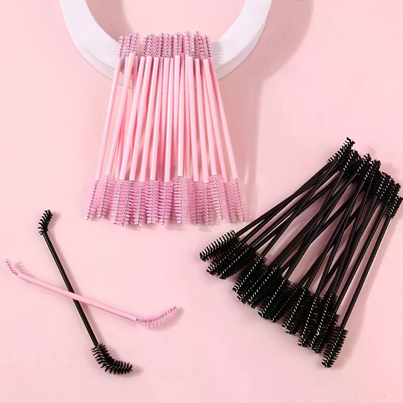 Double-Ended Makeup Eyelash Brushes Disposable Eyelash Brush Plastic Handle Mascara Wand Applicator Lashes Extension Tools
