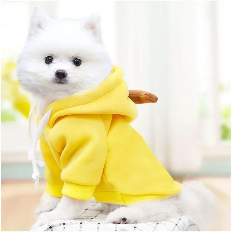 Warm Fleece Winter Cute Pet Dogs Clothes Apple Banana Carrot Fruit Cartoon Puppy Clothing for Small Medium Dogs Pet Cats Costume