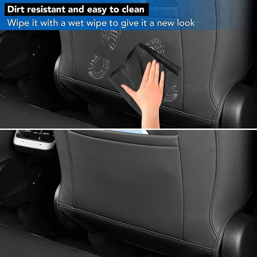 For Tesla Model 3 Y Seat Back Car Anti-kick Pad Protector Child Anti-dirty PU Leather Full Surrounded Seatback Interior Covers