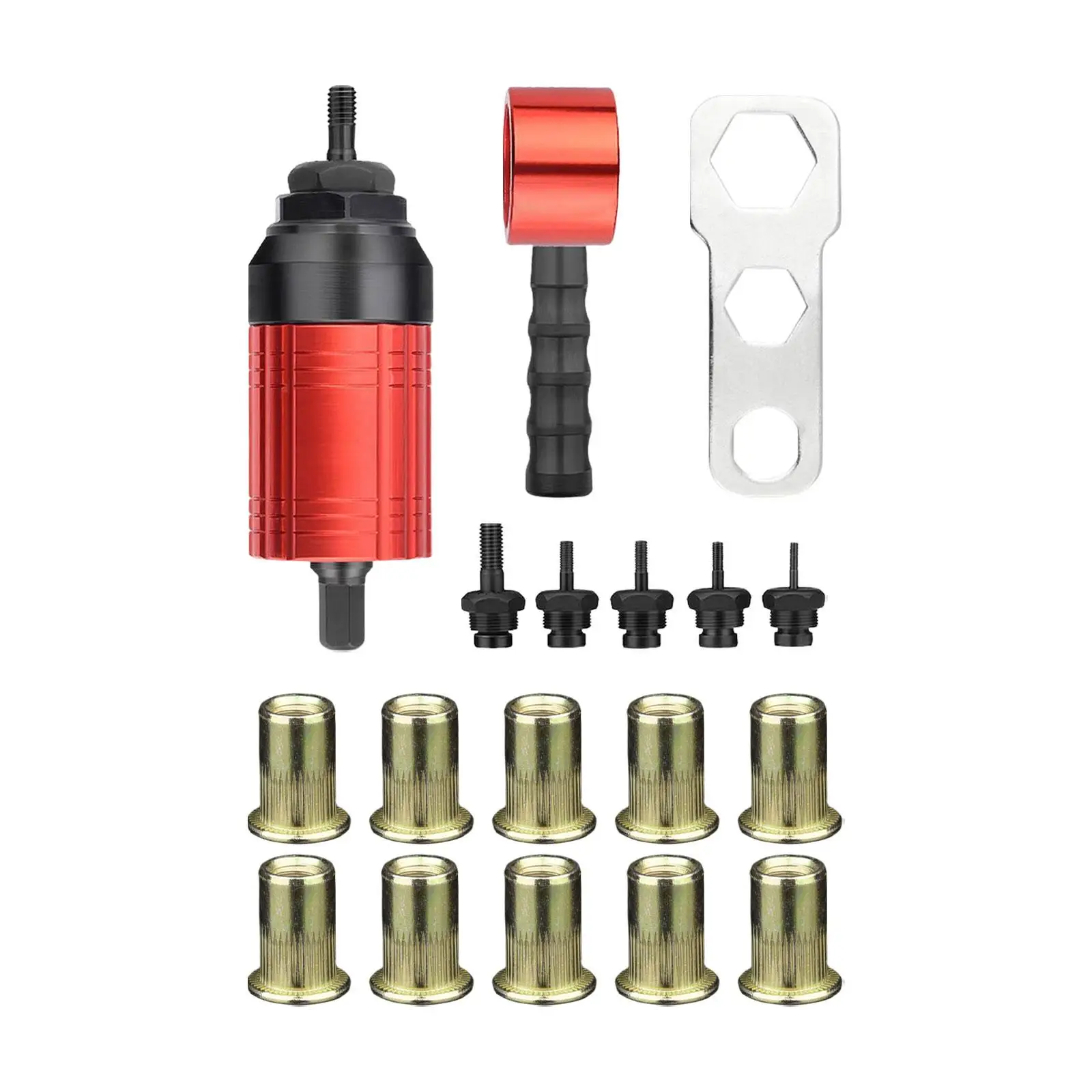 Rivet Nut Drill Adaptor Heavy Duty Threaded Insert Installation Tool for Ship Furniture Architecture Repair Electrical Appliance