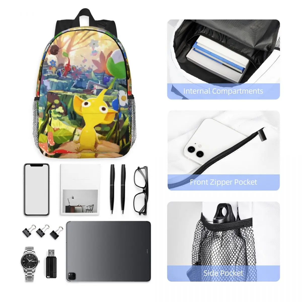 Like-P-Pikmin-Style For Girls Boys Large Capacity Student Backpack Lightweight waterproof Backpack 15inch 5
