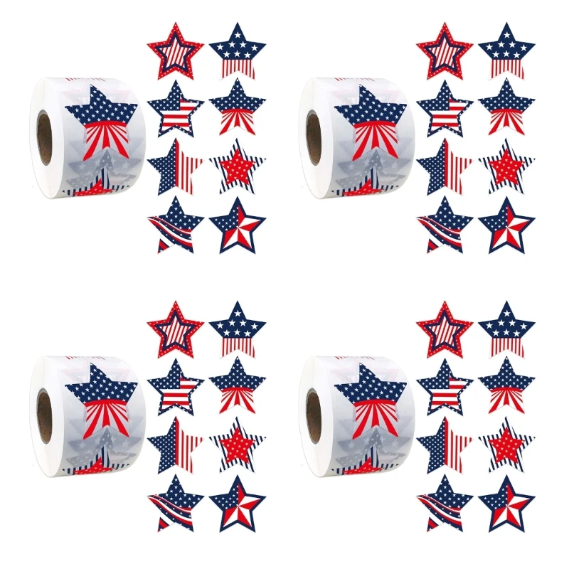 

2000Pcs Independence Day Patriotic Stickers Gift Wrapping Labels Star Shaped Stickers for Sealing Invitation Envelope