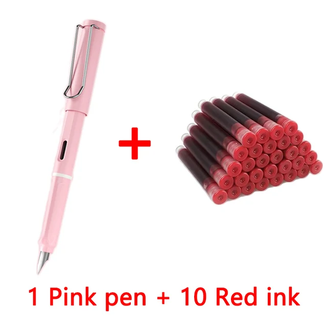 1 pen+10 ink Kawaii Fountain pen calligraphy Multi-function pen 0.38mm EF Nib school supplies stationery pens 09