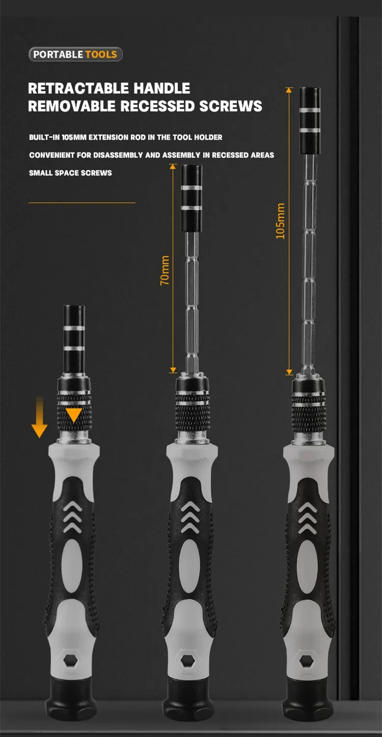 Präzisions-Schraubendreher-Set, 116-in-1, professionelles Reparatur-Handwerkzeug-Set mit 98 magnetischen Bohrern für PC, Xbox, PS4, Switch, iPhone – Detail 9