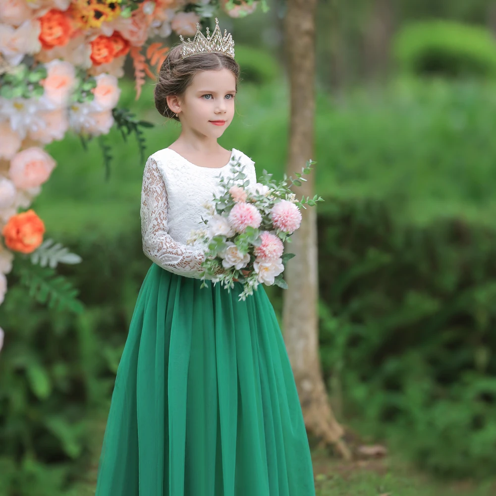 Summer Long Sleeved European Princess Children's Party Evening Dress