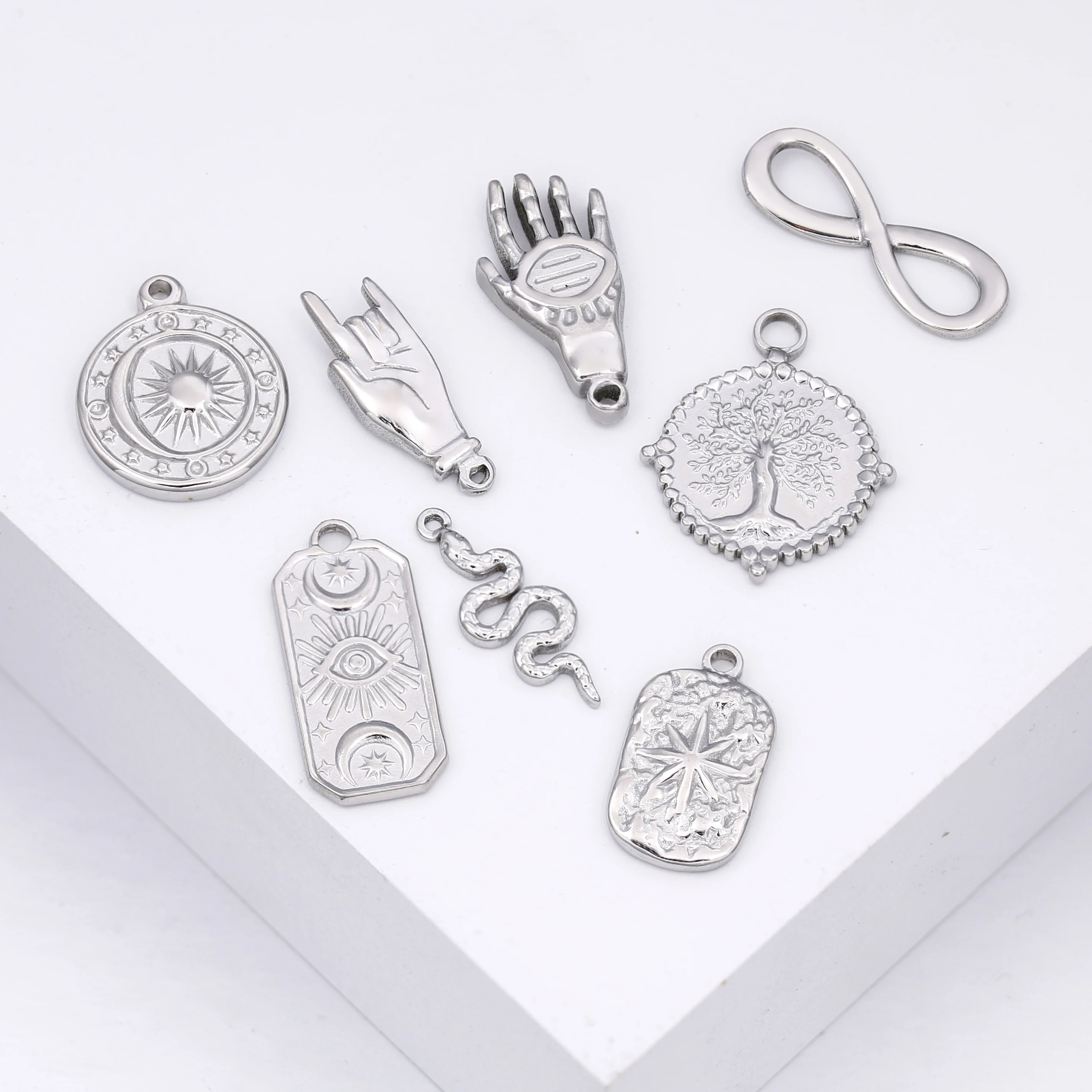 3 teile/los Edelstahl Öldruck Sonne Mond Sterne Charms Anhänger Für DIY Mode Halskette Armband Ohrring Schmuck Zubehör – Detail 8