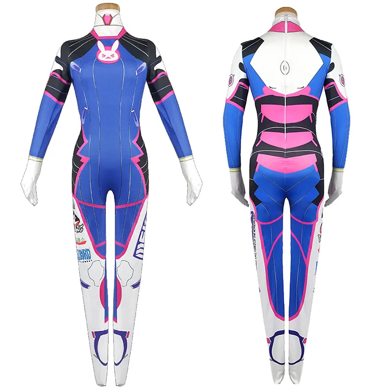 

Game Dva Cosplay Costume Female Adult child Lycra 3D Printing Spandex Halloween Party Zentai Gun D.Va Wig Suits