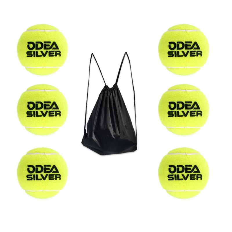 

ODEA Pressureles Tennis Ball Pure Natural Rubber Durable Player Amateur School Game Ball Tennis Bouncy Tennis Balls 6Pcs