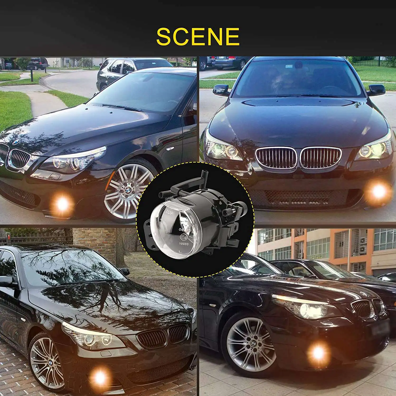 

Pair M Sport Package Front Bumper Fog Lights Shell Cover Without Bulb for -BMW E60 E90 E92 E93 M-Tech