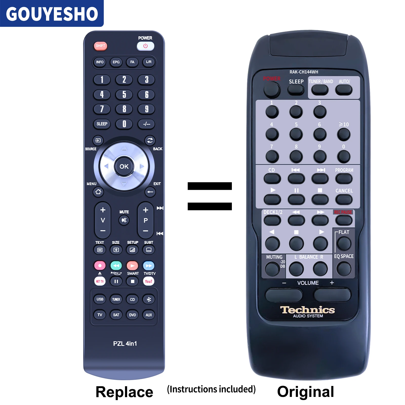 

New Remote Control RAK-CH144WH RAK-CH115WH for Technics SE-CH510 SC-CH530