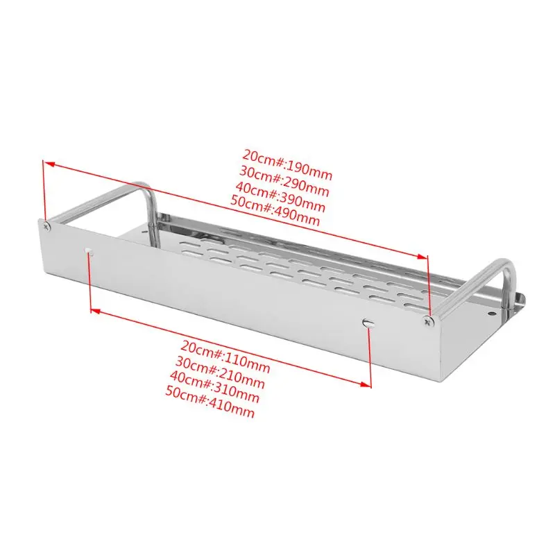 

Stainless Steel Kitchen Bathroom Shelf Wall-mounted Storage Rack Single Layer DropShip