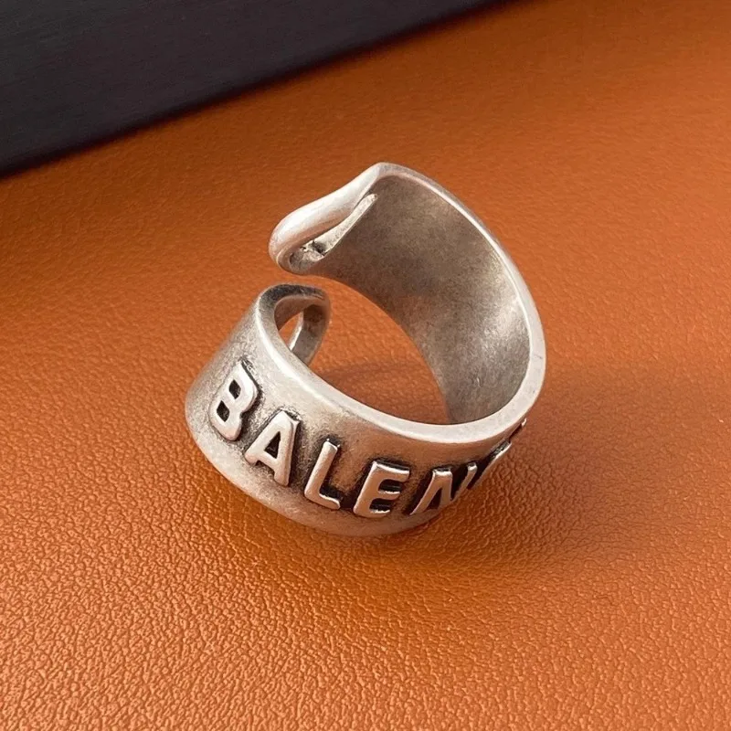 925 Sterling Silver Retro Numbere Spiral Alphabet Hip Hop Opening Adjustable Rings for Women Fine Jewelry Minimalist Accessories silver ring silver rings