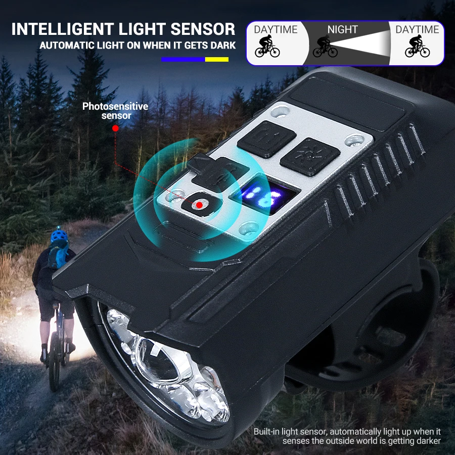 Rechargeable LED Bicycle Light Set - Front & Rear Headlamps