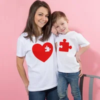 I Love Mom Mommy and Me Outfit Mother Daughter Son Gift Unisex T-shirt Family Matching Tee Valentine's Day Cute Tshirts 1