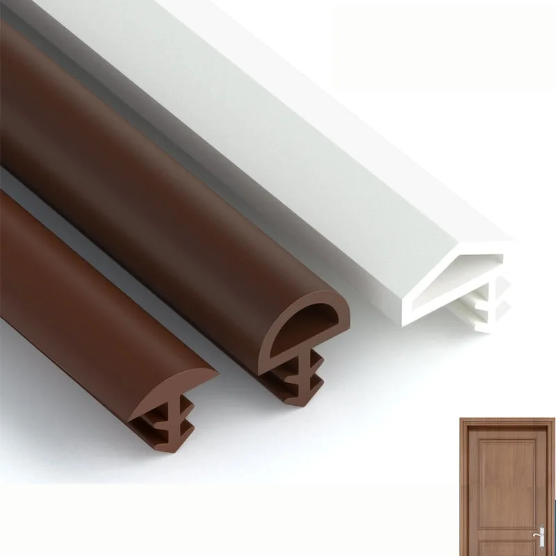 Wooden Door Seal Strip Insert Slot Crash Bar Window Gasket Sealing Soundproof Pad Windproof Card Slot Noise Insulation 5M